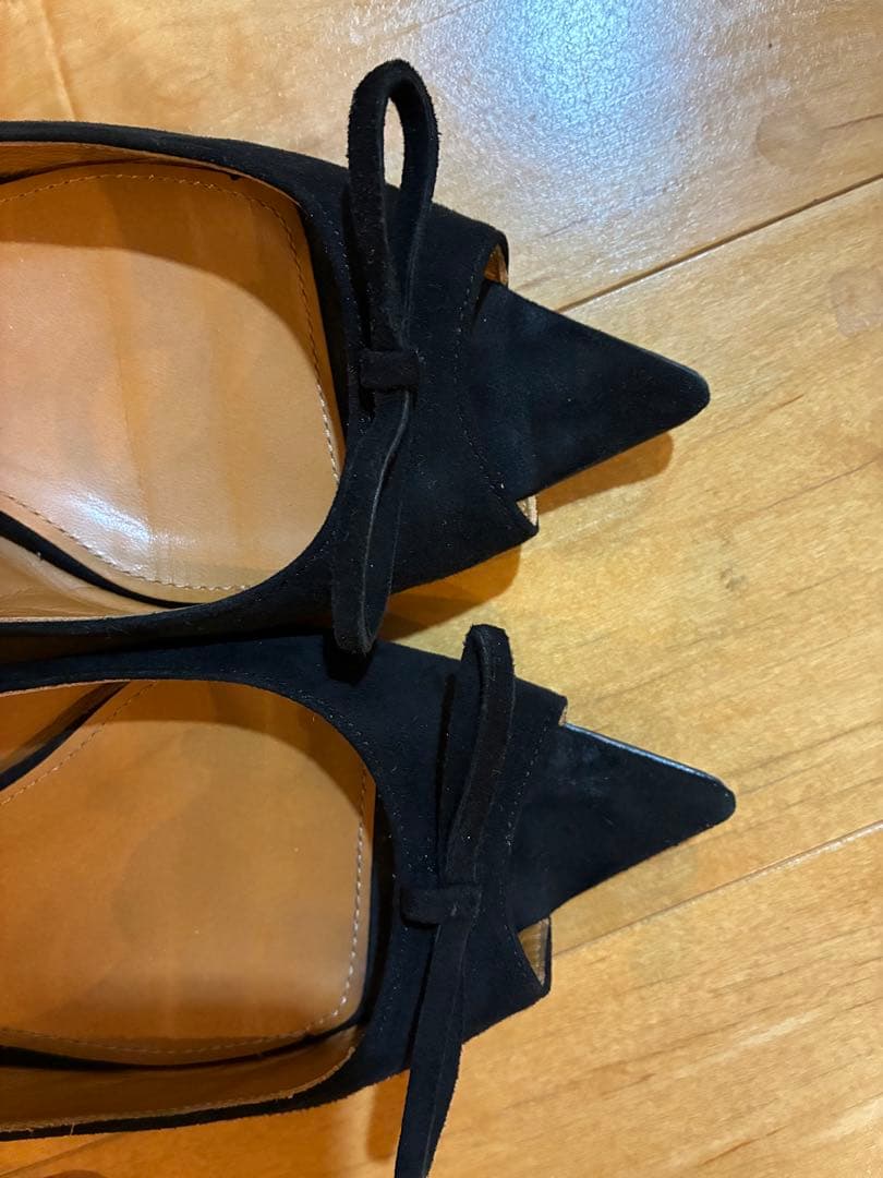 pippichic リボン付きスウェードパンプス　フラット　37.5