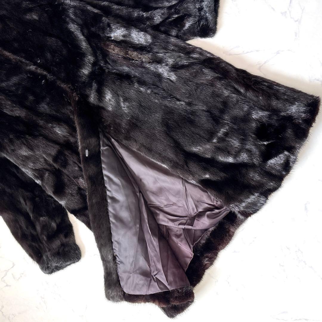 【MOONBAT】大きめサイズ　ロング丈リアルファーミンクコートFURFLASH