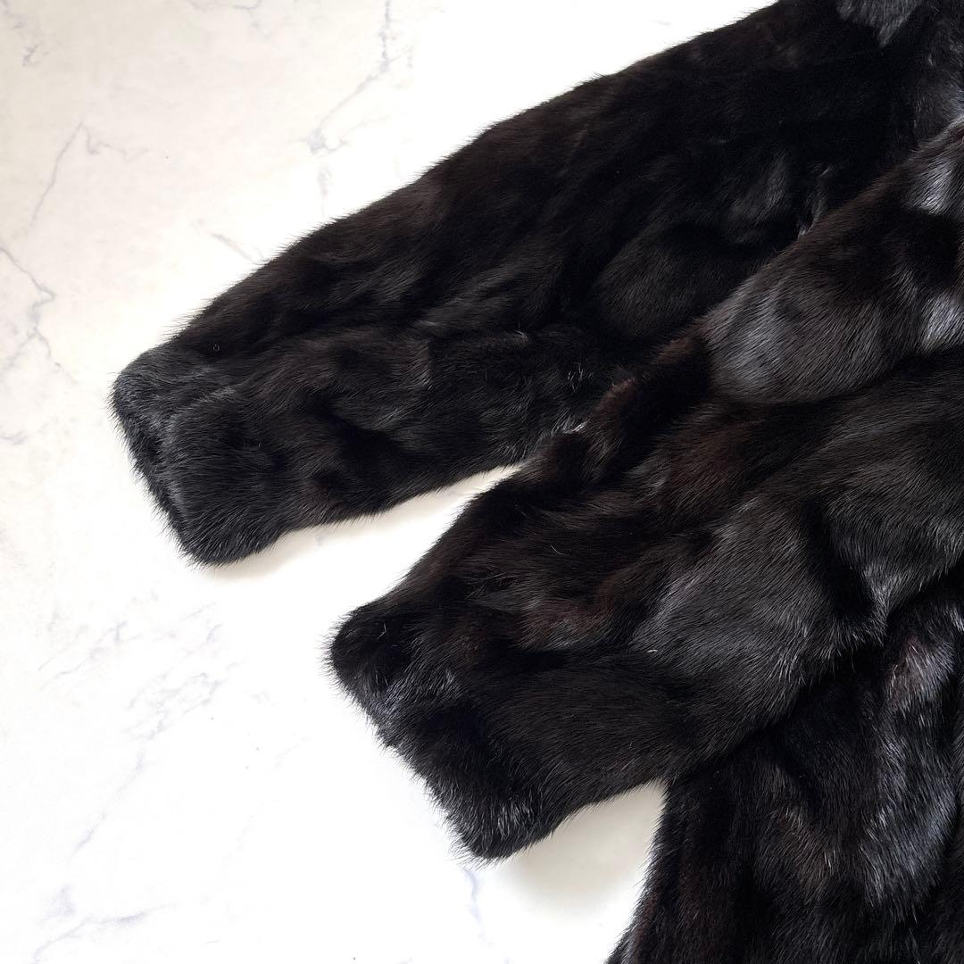 【MOONBAT】大きめサイズ　ロング丈リアルファーミンクコートFURFLASH