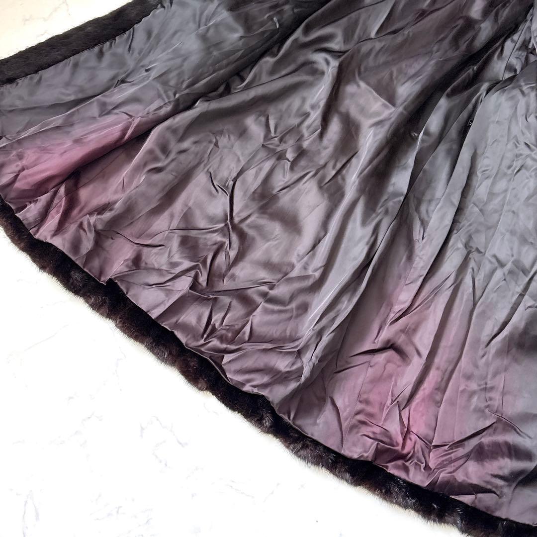 【MOONBAT】大きめサイズ　ロング丈リアルファーミンクコートFURFLASH