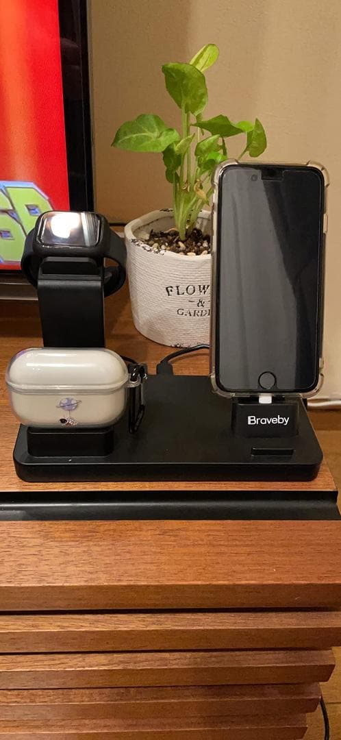 3in1ワイヤレス充電スタンド 多機種対応 スマホイヤホン時計同時充電