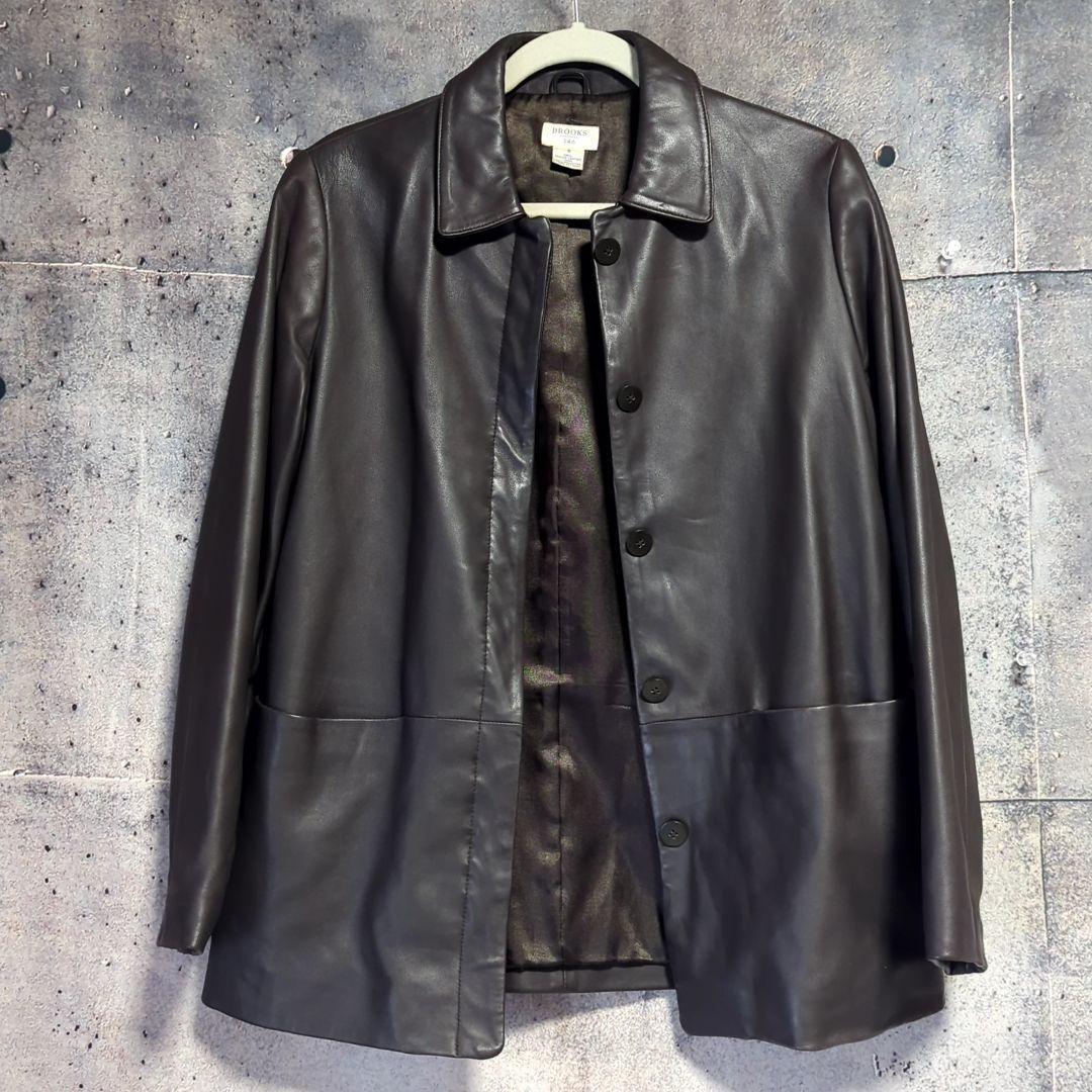 h*0様 BROOKS346 シャツアウター レザージャケット 薄手 柔らかい