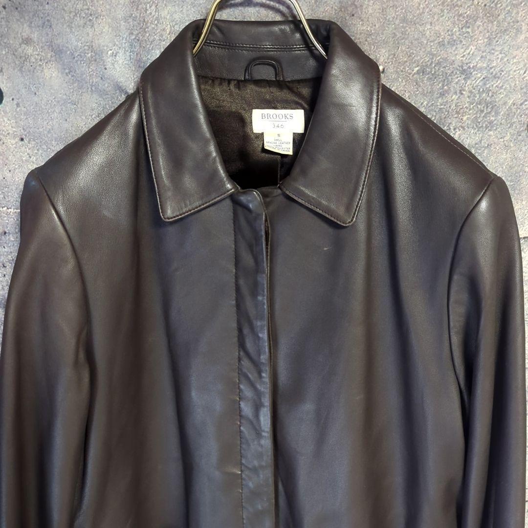 h*0様 BROOKS346 シャツアウター レザージャケット 薄手 柔らかい