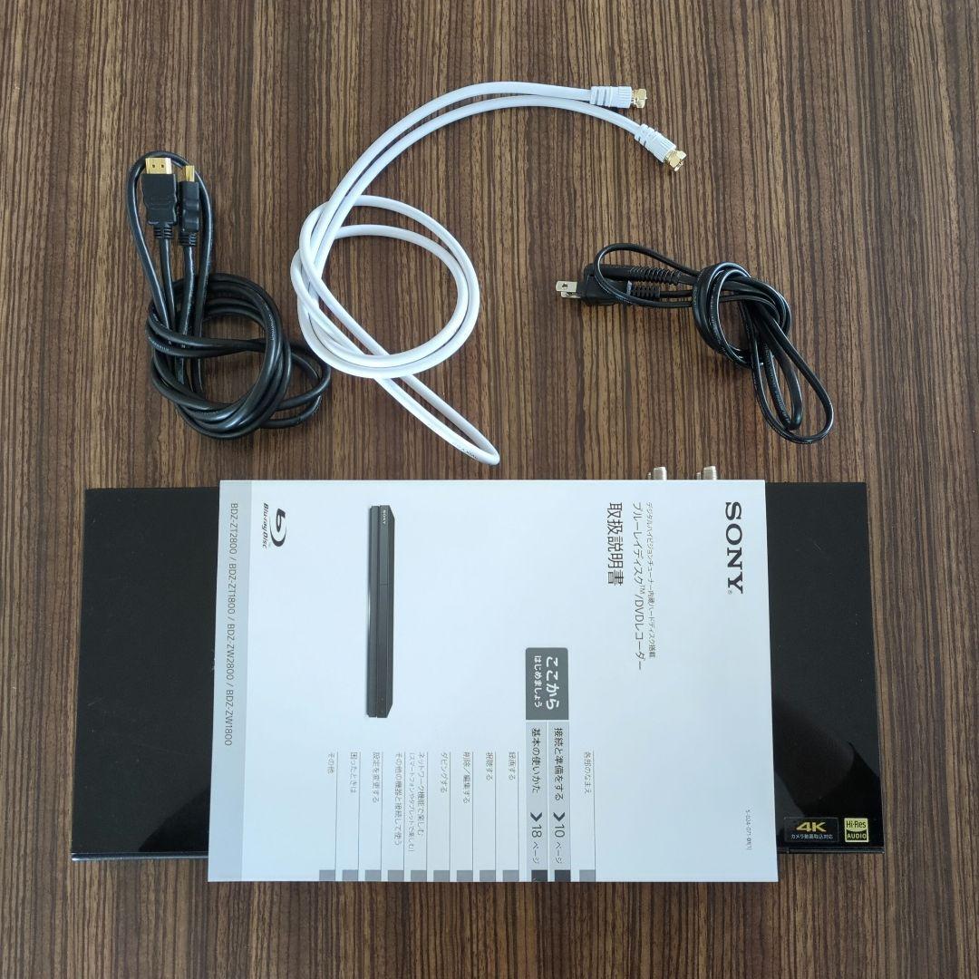 SONY BDZ-ZW1800 4K ブルーレイレコーダー　（リモコン付属なし）