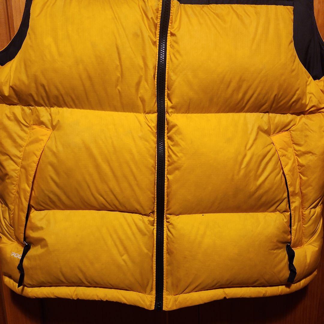 ノースフェイス ヌプシ ダウンベスト 700フィル イエロー×ブラック サイズL