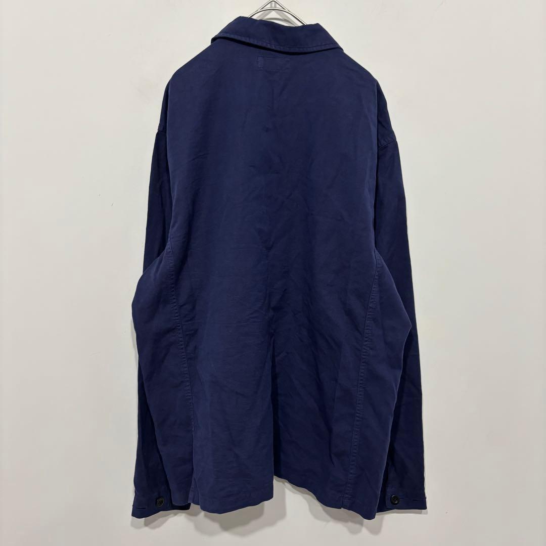 ラルフ　美品 現行 QR 裾ポニー リネン ジャケット カバーオール ネイビー