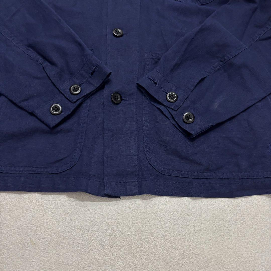 ラルフ　美品 現行 QR 裾ポニー リネン ジャケット カバーオール ネイビー
