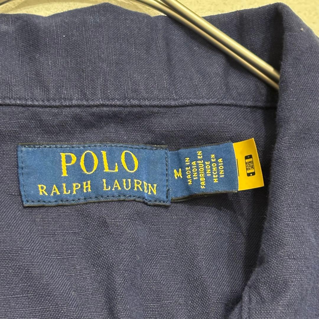 ラルフ　美品 現行 QR 裾ポニー リネン ジャケット カバーオール ネイビー