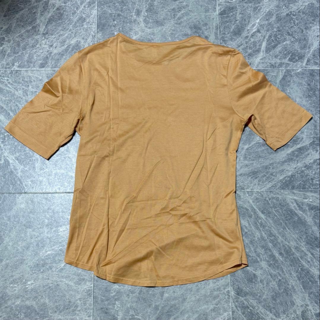 HERMES エルメス マルジェラ 馬車 ロゴ 刺繍 柄 Tシャツ M オレンジ