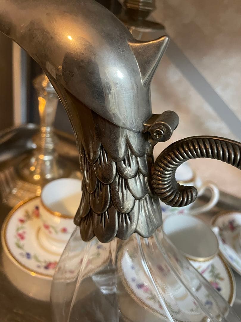 昭和ろく　 アヒル　デカンタ　水差し　フレンチアンティーク　デカン