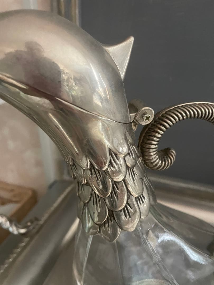 昭和ろく　 アヒル　デカンタ　水差し　フレンチアンティーク　デカン