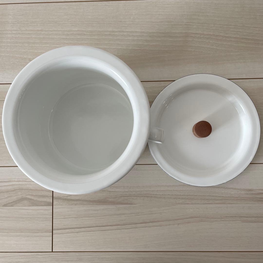 新品未使用　野田琺瑯の琺瑯おまる　ことりのオリジナルデザイン　専用カバー付き