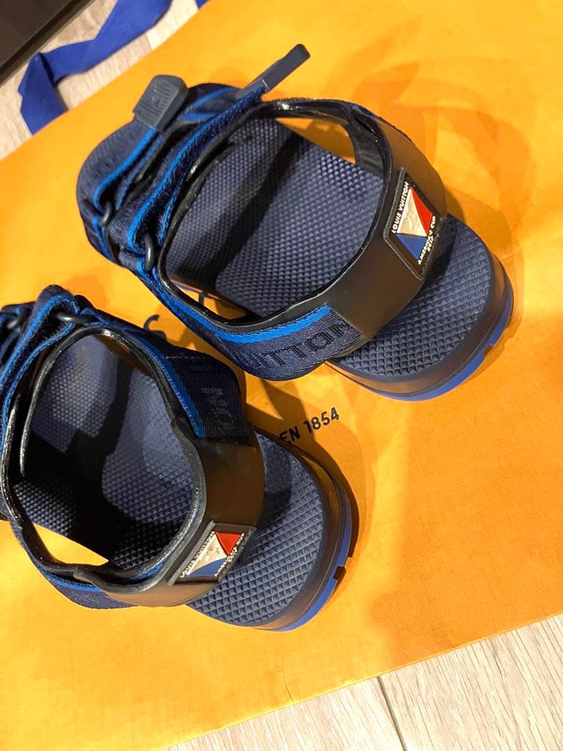 ルイヴィトン 2017年AmericasCupロゴ刺繍ベルクロスポーツサンダル