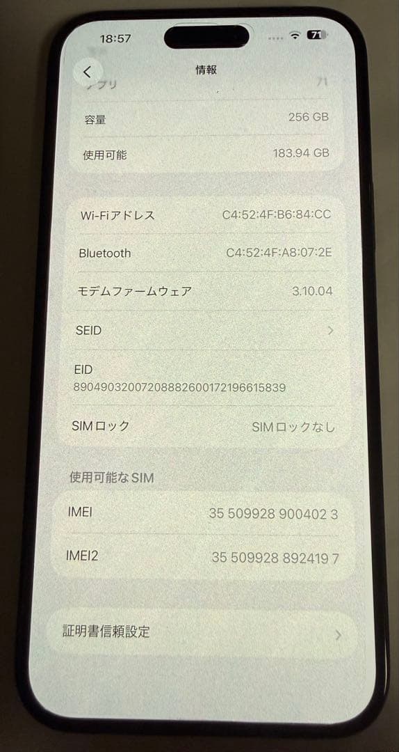 辰*巳様 Apple iPhone 15 Plus 256GB 外カメラ使用でき