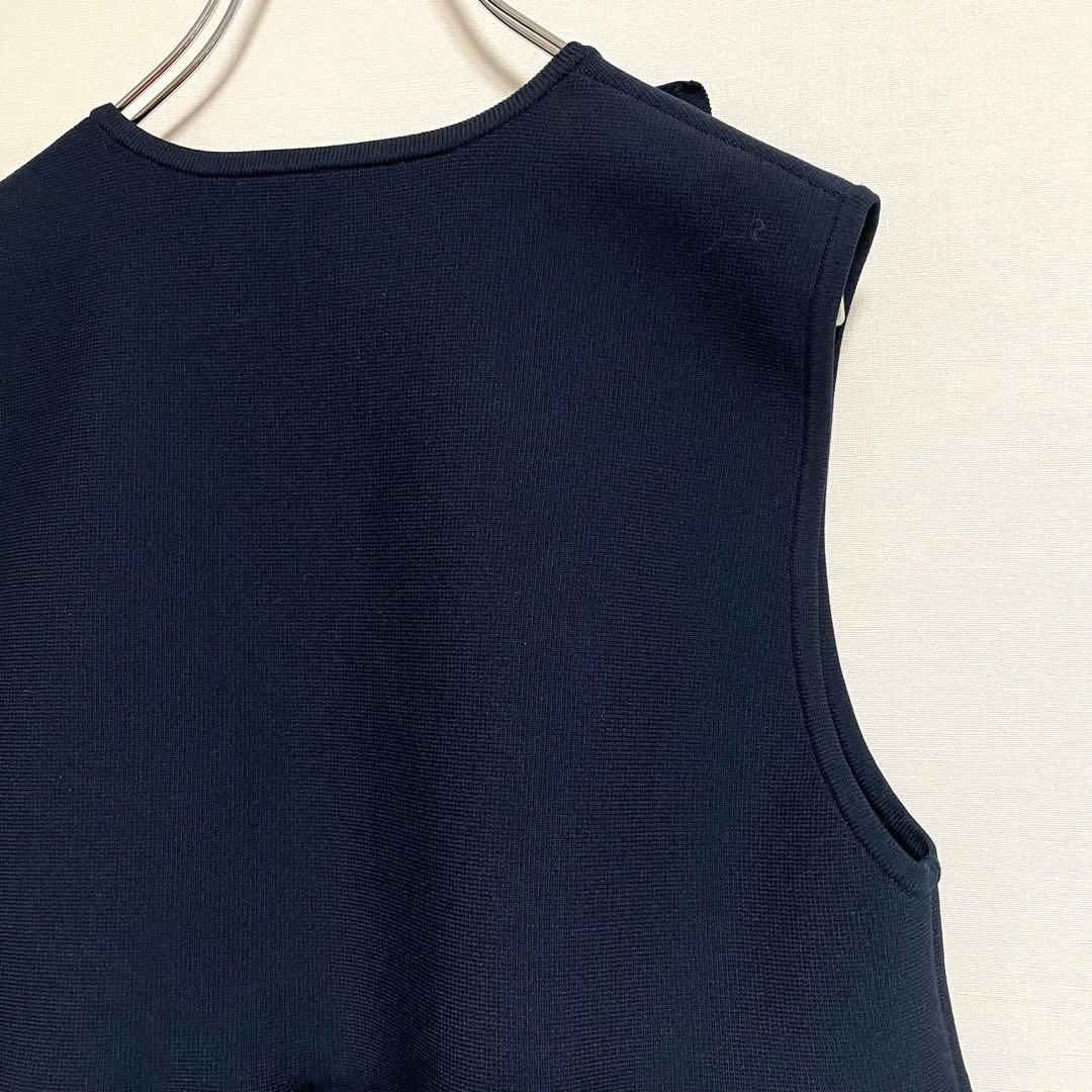 【美品】　UNITED ARROWS ミニフリルニットベスト　ネイビー