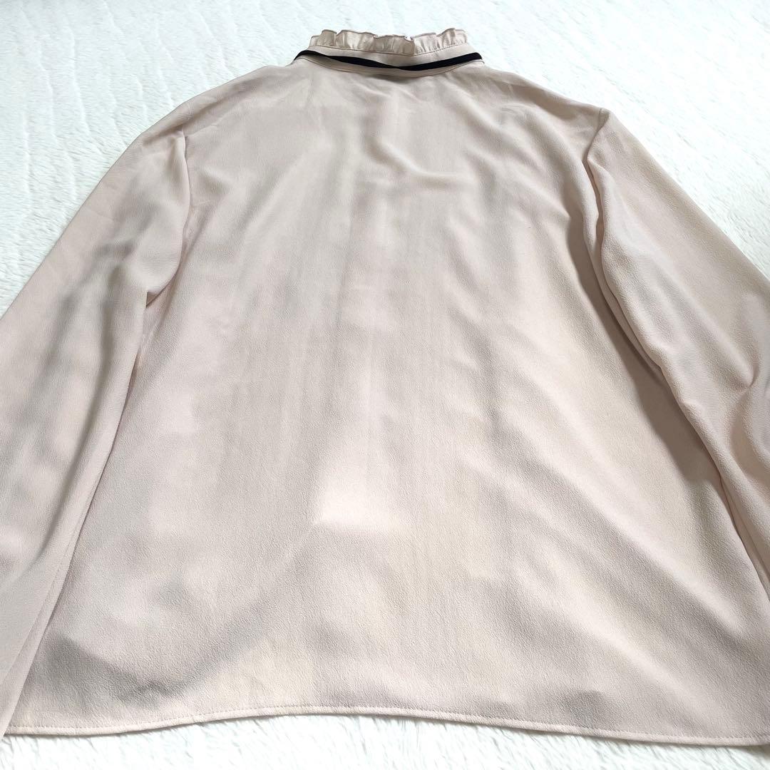 美品《LOULOU WILLOUGHBY》シフォンフリルブラウス リボン M