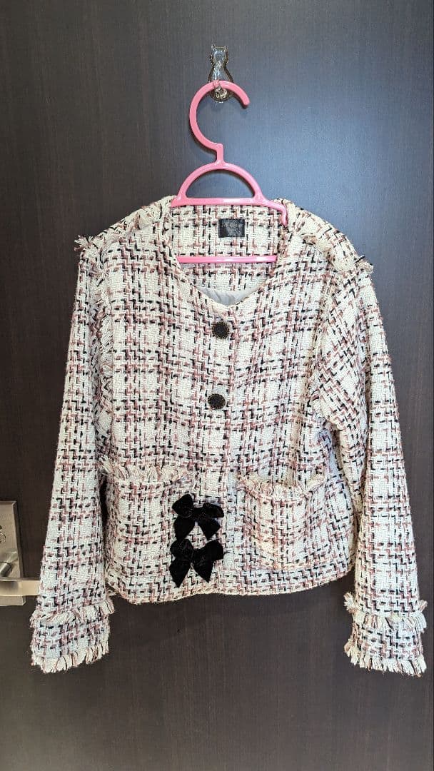 Rora レトロ ツイード スーツ スカート ジャケット 上下セット　130