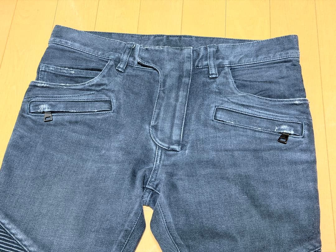 BALMAIN バイカーデニム グレー 28