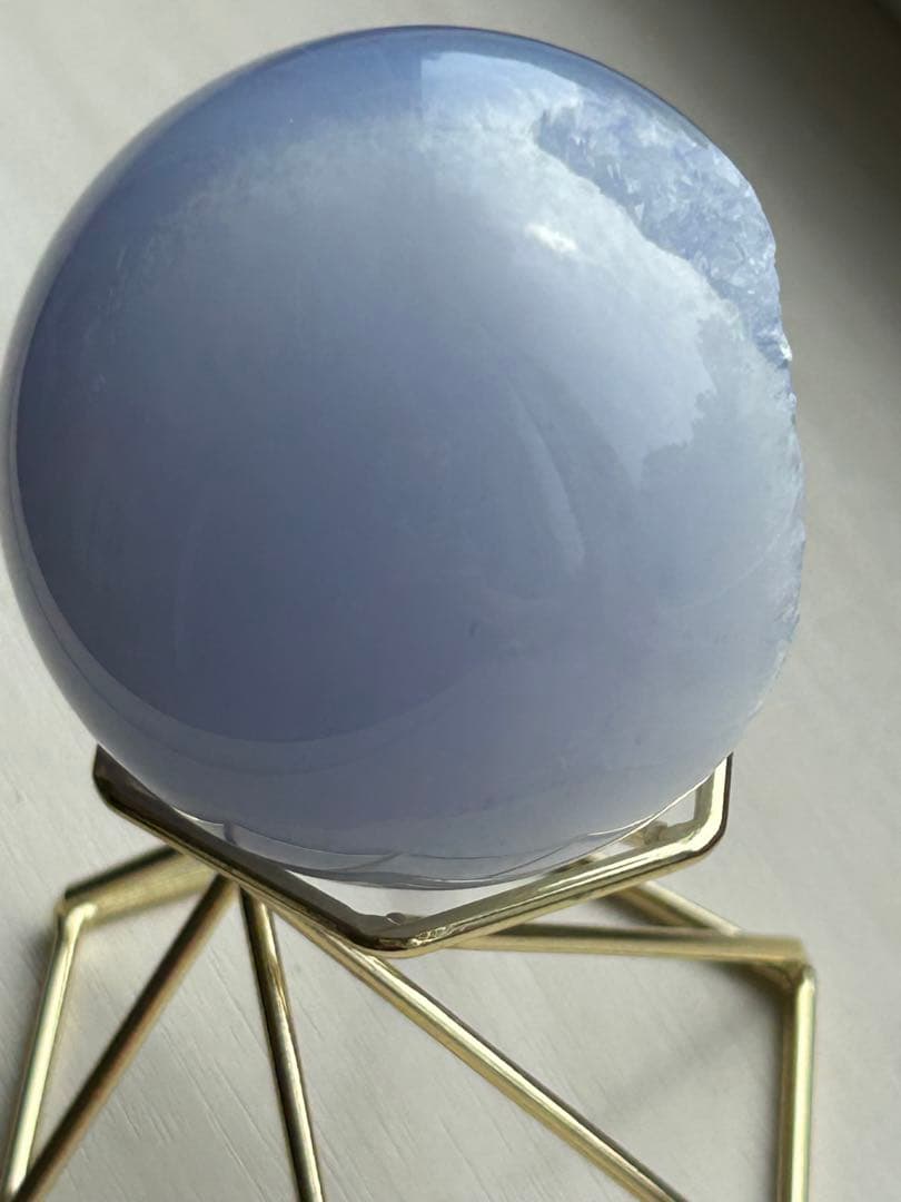 店舗移転10%off SALE ブルーレースアゲートスフィア笑口　天然石