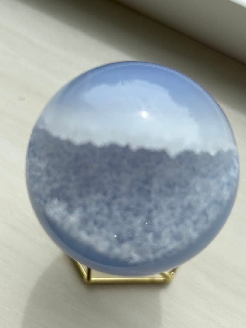 店舗移転10%off SALE ブルーレースアゲートスフィア笑口　天然石