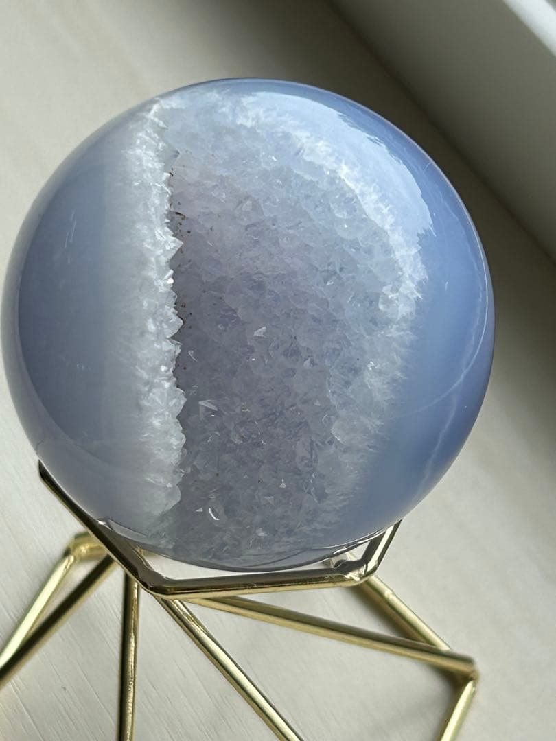 店舗移転10%off SALE ブルーレースアゲートスフィア笑口　天然石