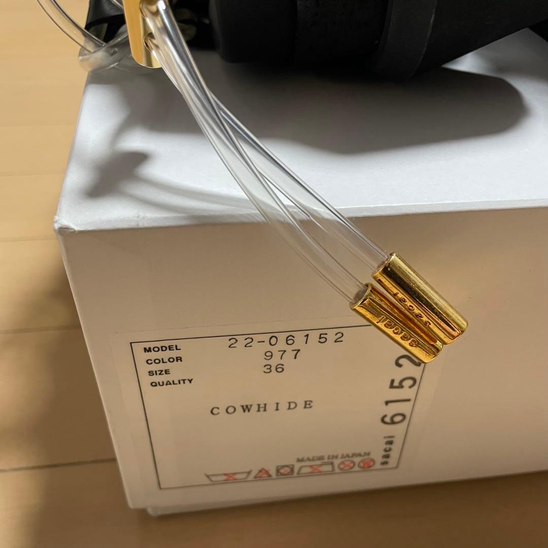 【新品未使用】sacai COWHIDEクリアチューブ厚底サンダル 36