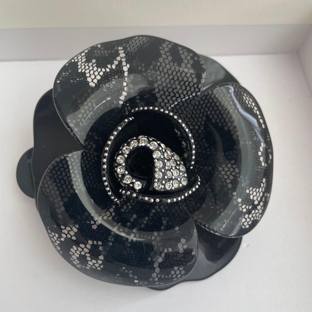 アレクサンドルドゥパリ　黒レース　カメリア　バレッタ　大　希少　完売品　正規品