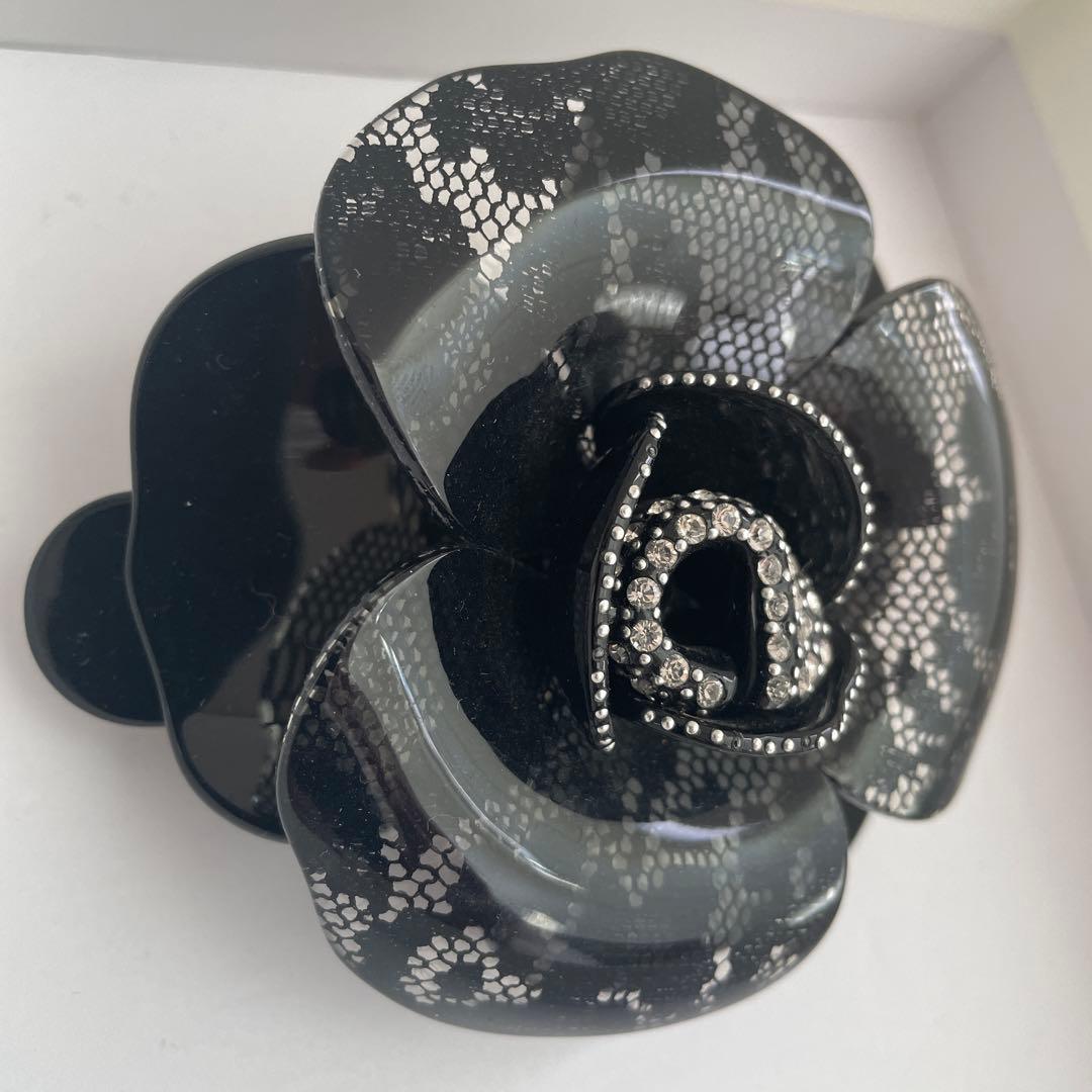 アレクサンドルドゥパリ　黒レース　カメリア　バレッタ　大　希少　完売品　正規品