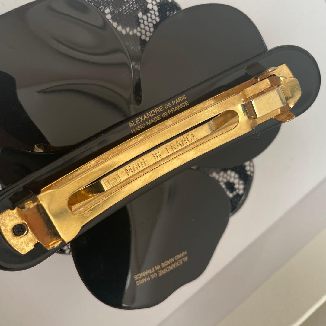 アレクサンドルドゥパリ　黒レース　カメリア　バレッタ　大　希少　完売品　正規品