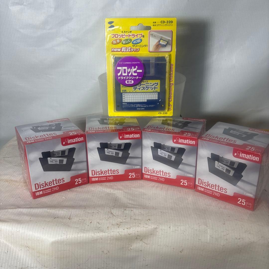 ①imation Diskettes 25枚✖️4箱 ②ドライブクリーナー
