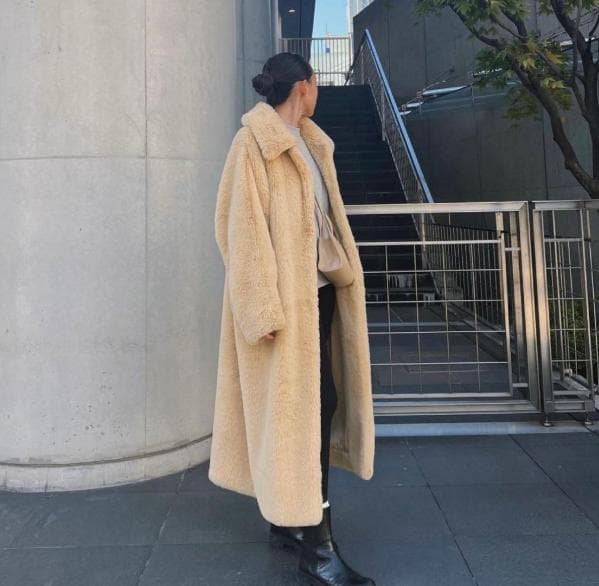 ジャケット・アウター THINK FUR/Rex Like Fur Cocoon coat/M