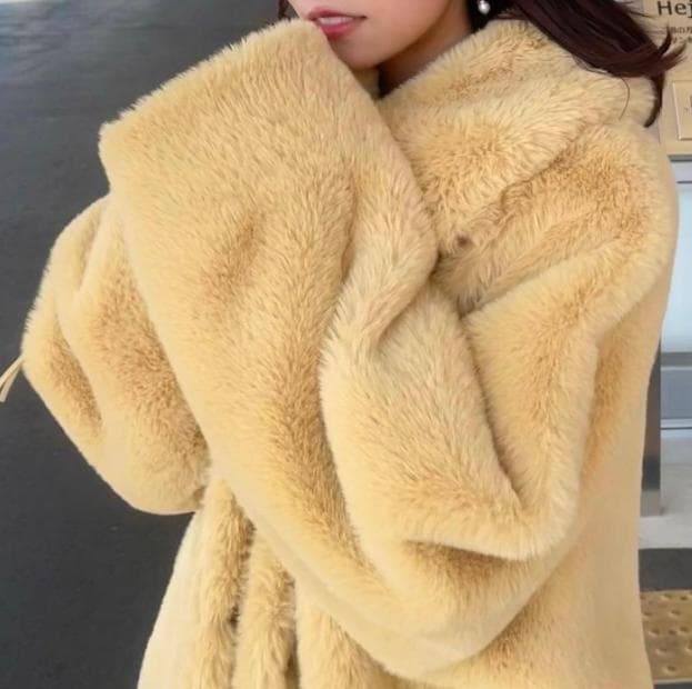 ジャケット・アウター THINK FUR/Rex Like Fur Cocoon coat/M