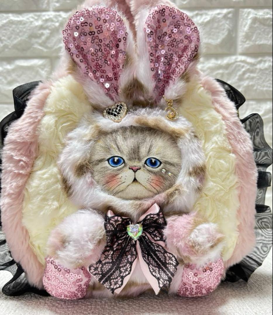 そ*2様 コヤンイサムチョン　ファーフリルバッグ　ピンク　ルミちゃん　ヒョウ柄う