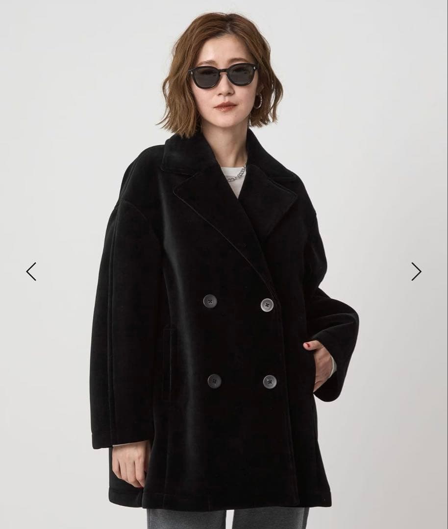 ★ばなな★新品タグ付き＜conte＞ベルベット ボンディング Pコート