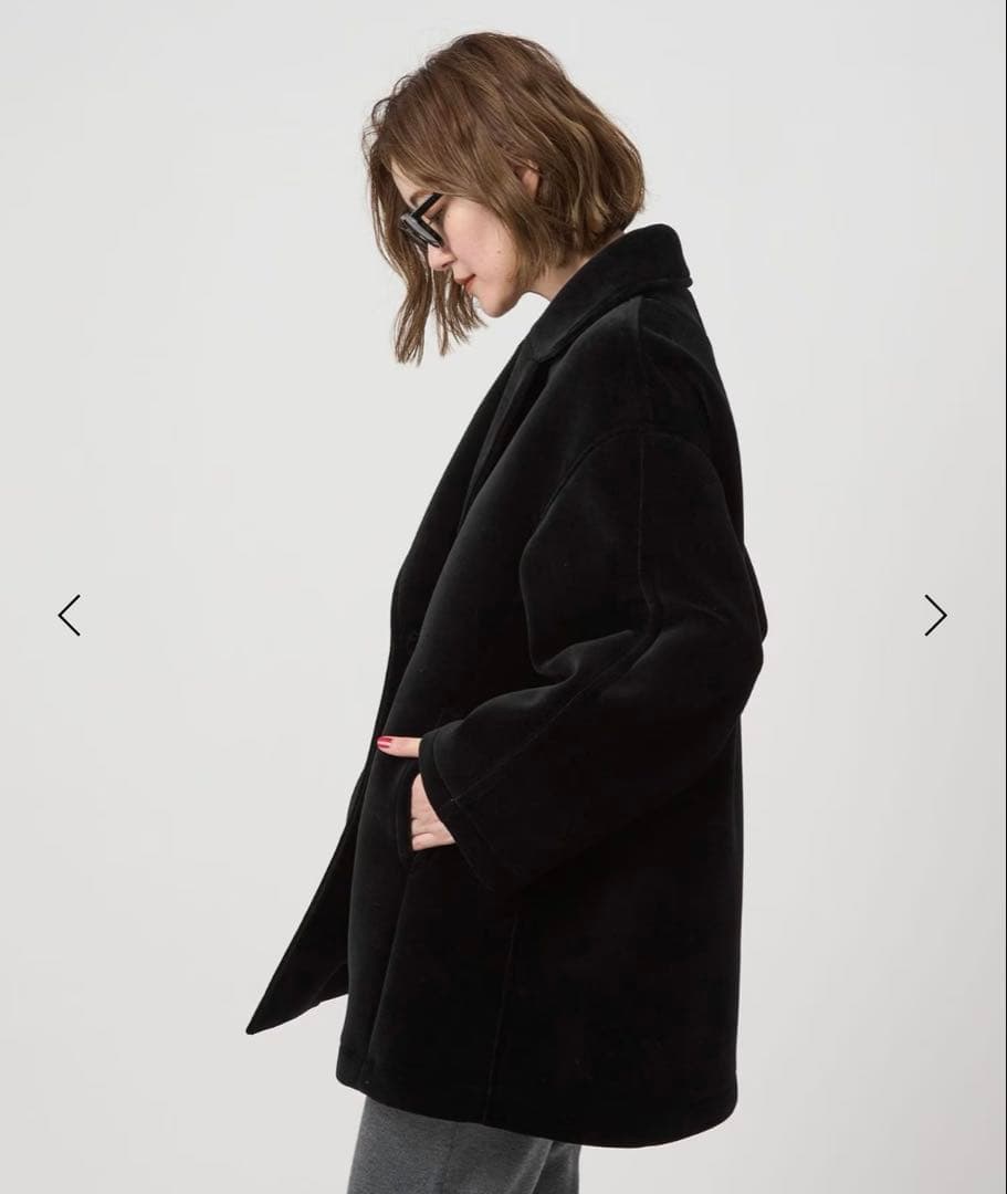 ★ばなな★新品タグ付き＜conte＞ベルベット ボンディング Pコート