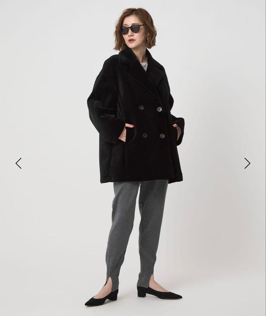 ★ばなな★新品タグ付き＜conte＞ベルベット ボンディング Pコート