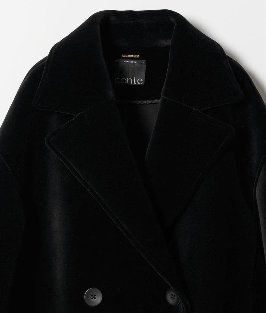 ★ばなな★新品タグ付き＜conte＞ベルベット ボンディング Pコート
