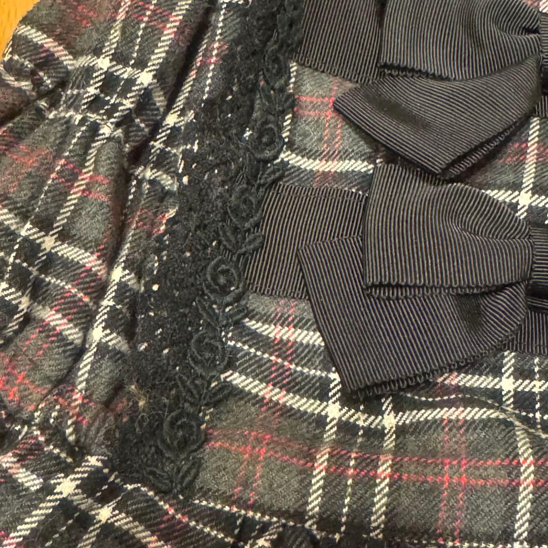 美品セット！ベイビーの秋冬タータンチェックのドレス＆ベッドドレス