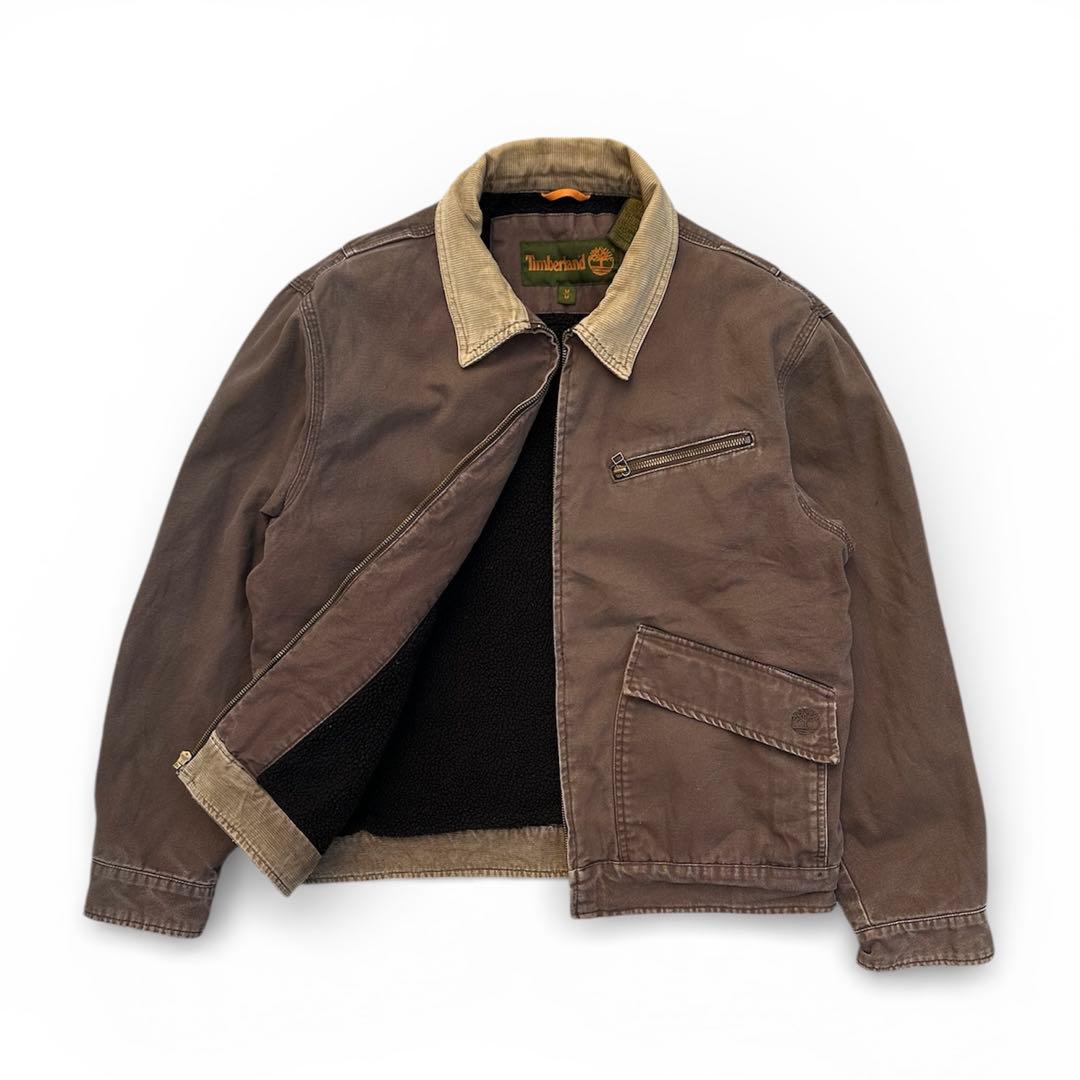 90s ティンバーランド ダックジャケット 裏地ボア ブラウン フェード M