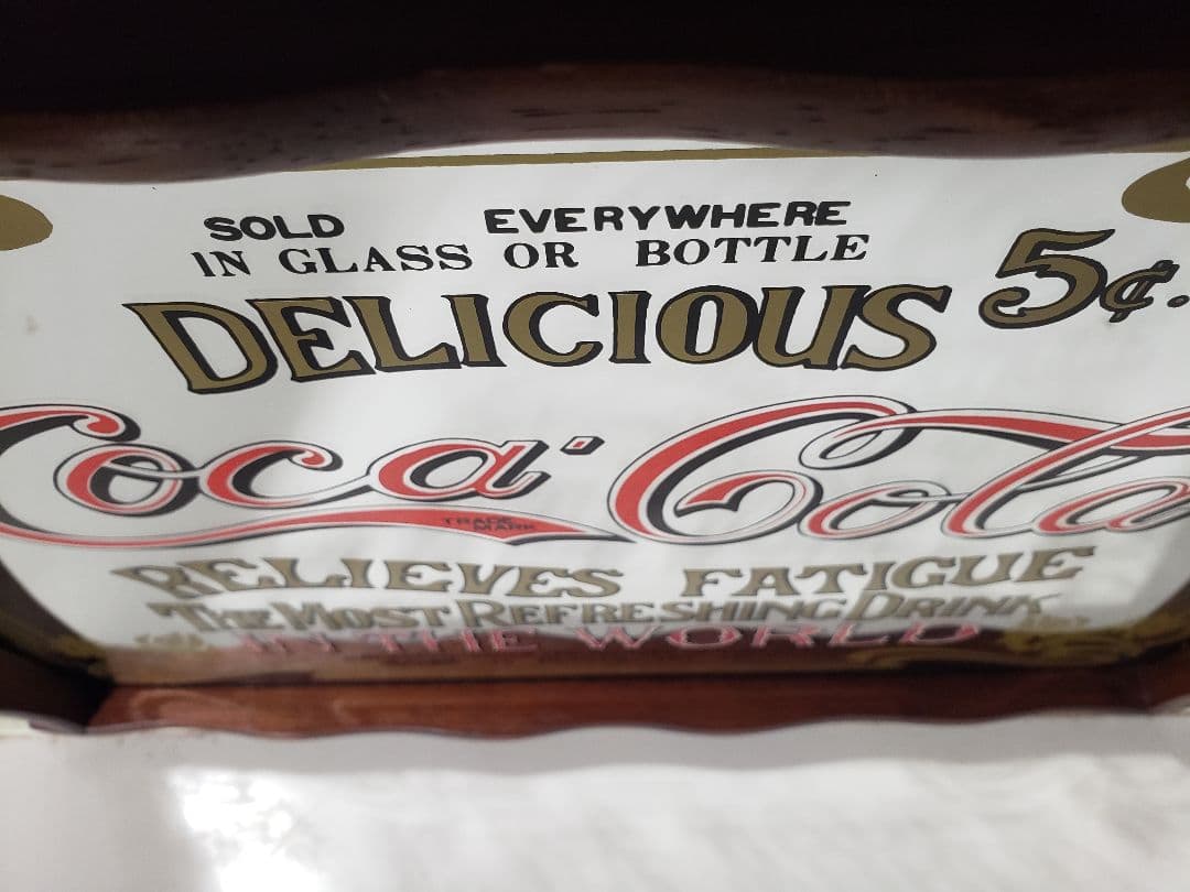 Coca-Cola コカコーラ ヴィンテージ パブミラー 木製トレイ