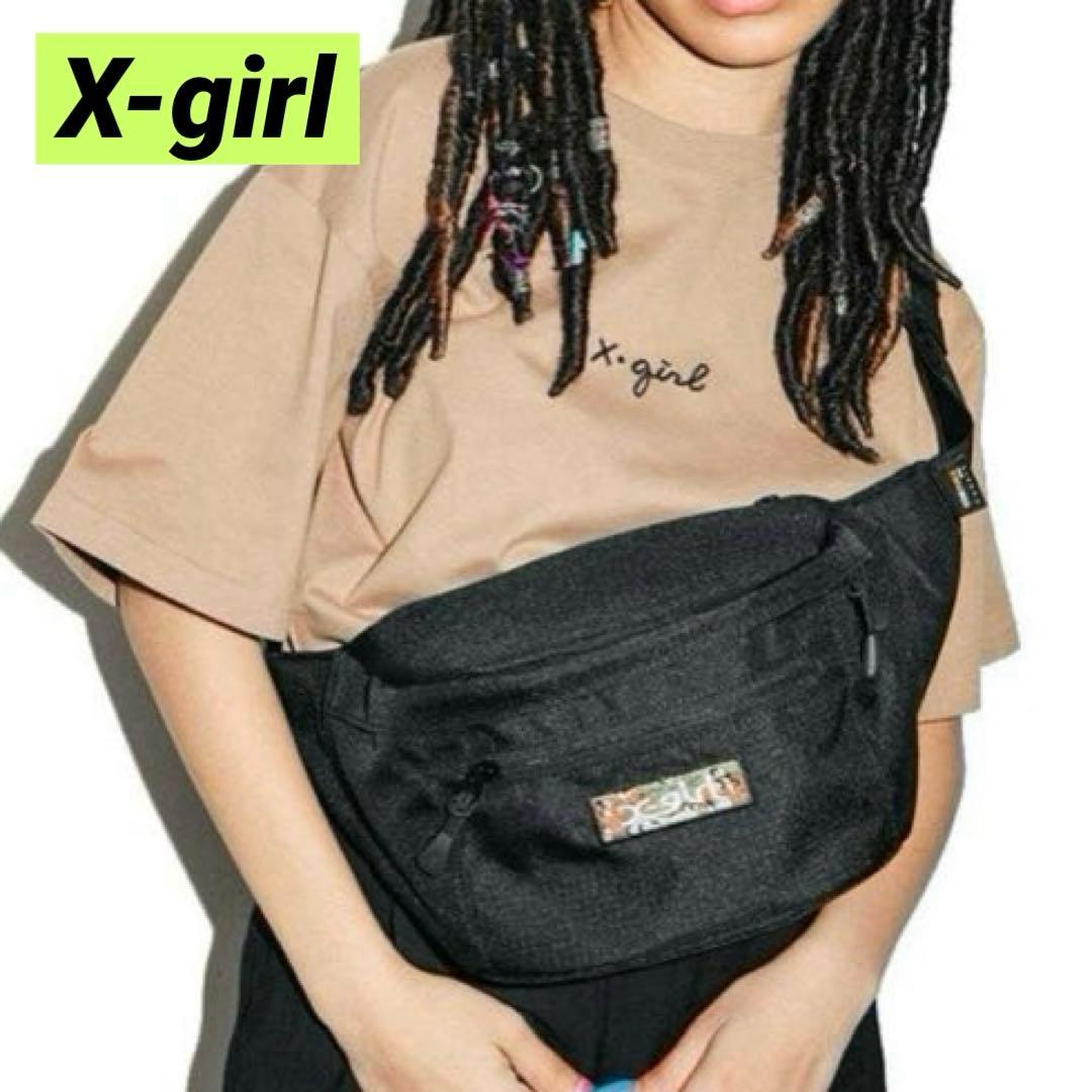 ★(^^) ★新品　エックスガールレオパードボックスロゴヒップバッグ