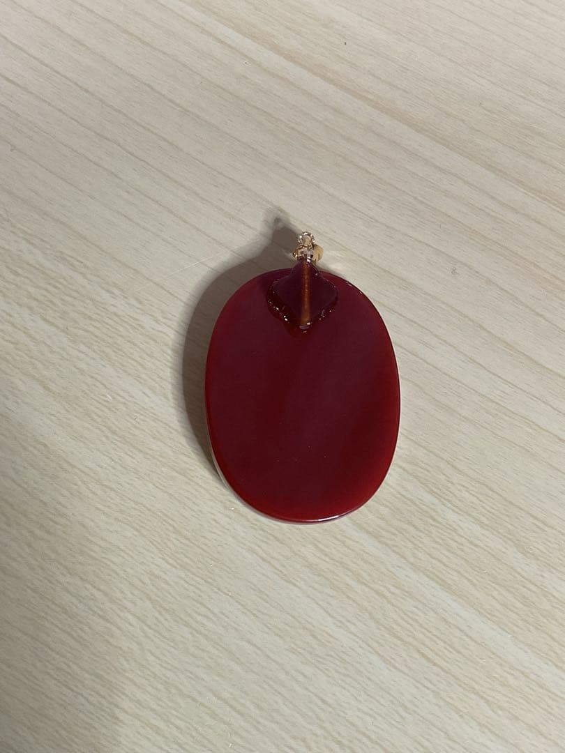 K18金天然石レッド瑪瑙カメオペンダント　トルマリン& アメジスト付き