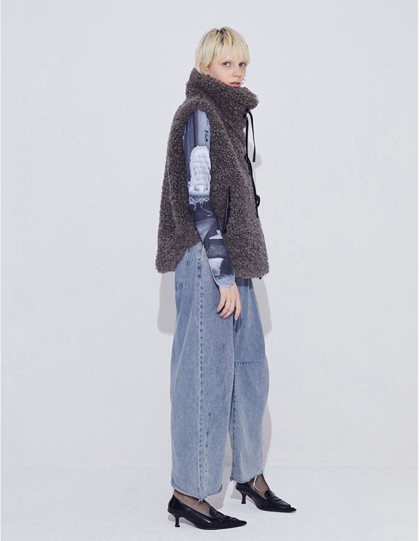 SORIN Synthetic Fur Lace-up Vest ベスト