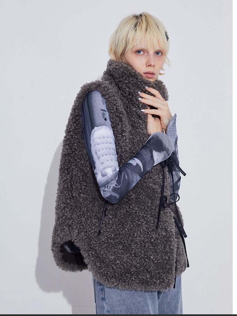 SORIN Synthetic Fur Lace-up Vest ベスト