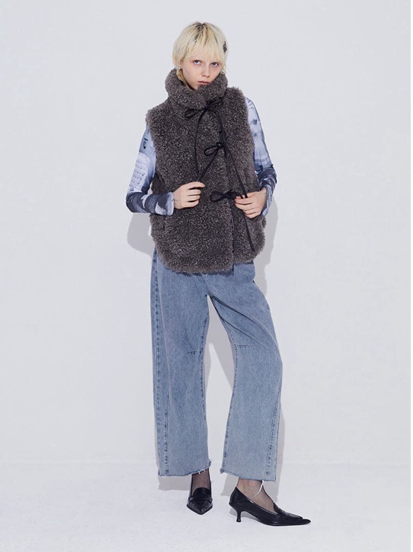 SORIN Synthetic Fur Lace-up Vest ベスト