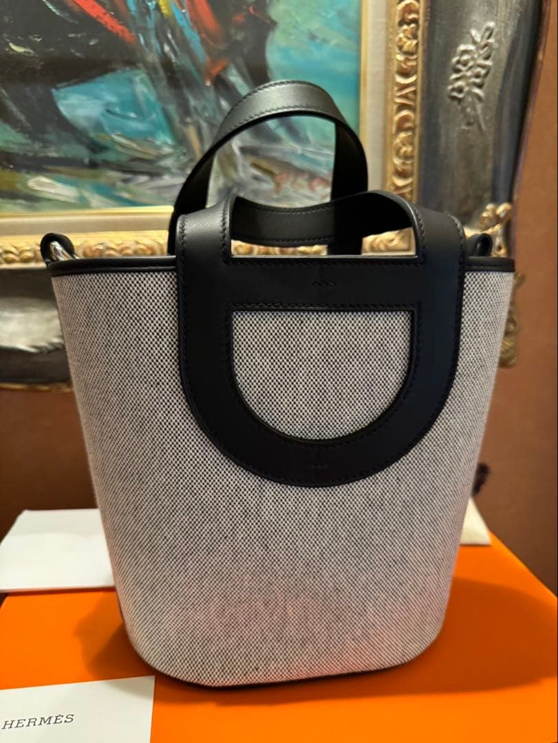 HERMES インザループ 18 黒 ブラック キャンバス