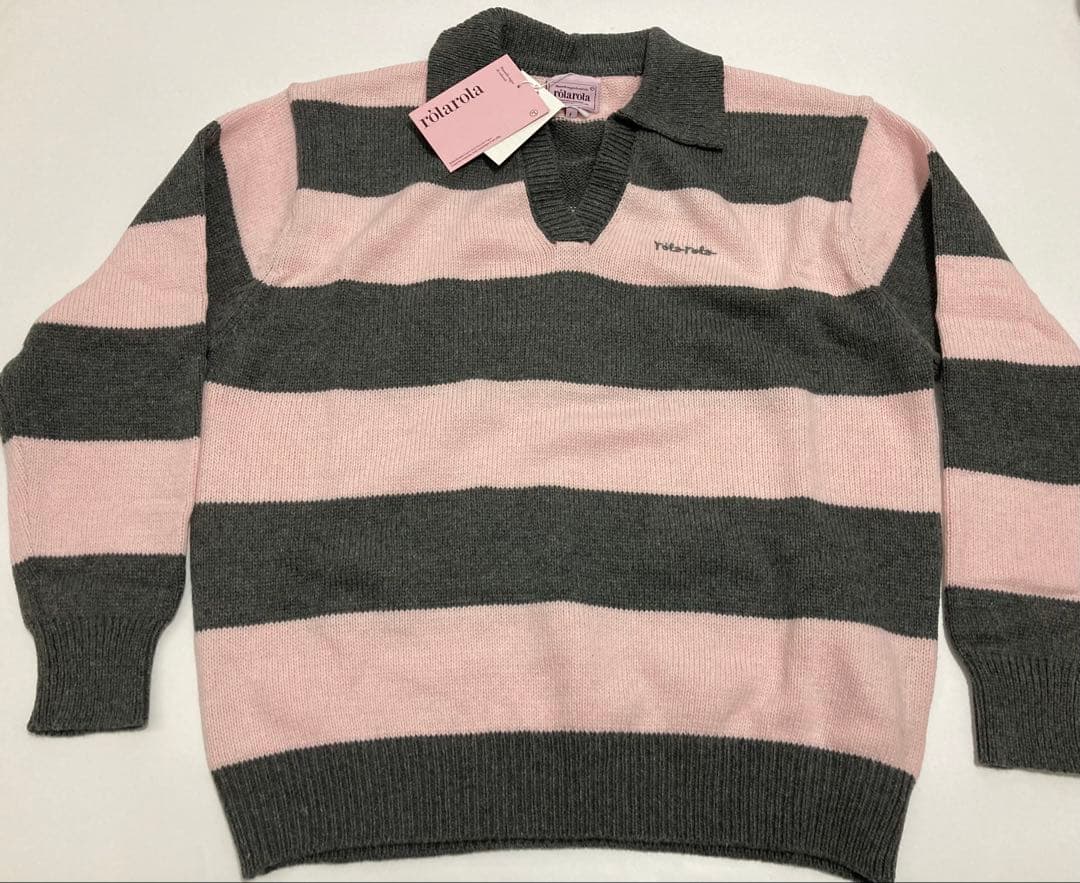 ROLAROLA WOOL フィラ ストライプ ニットポロシャツ