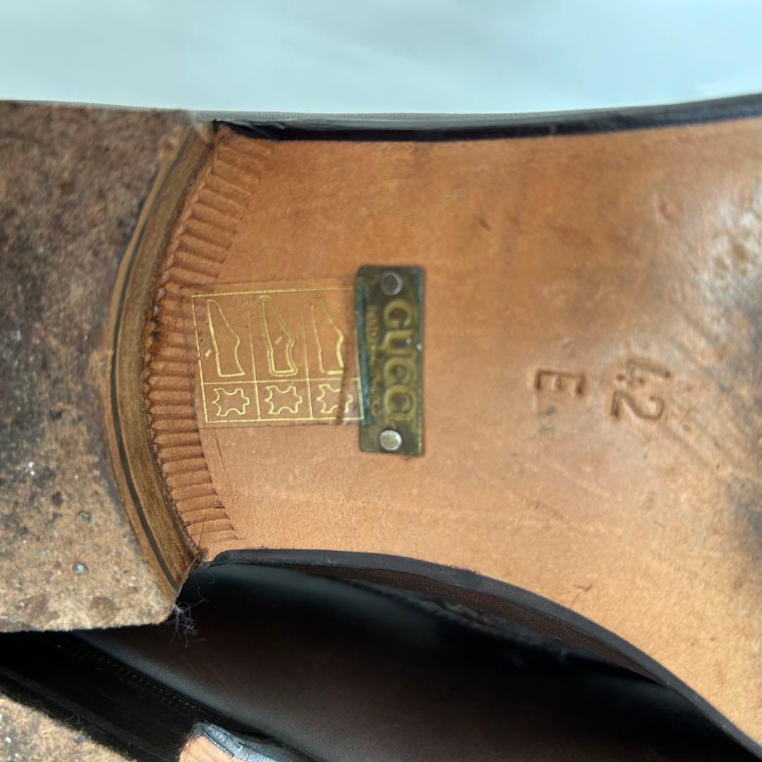 【箱付袋付】GUCCI ブラウンレザー ローファー　靴　42E ホースビット