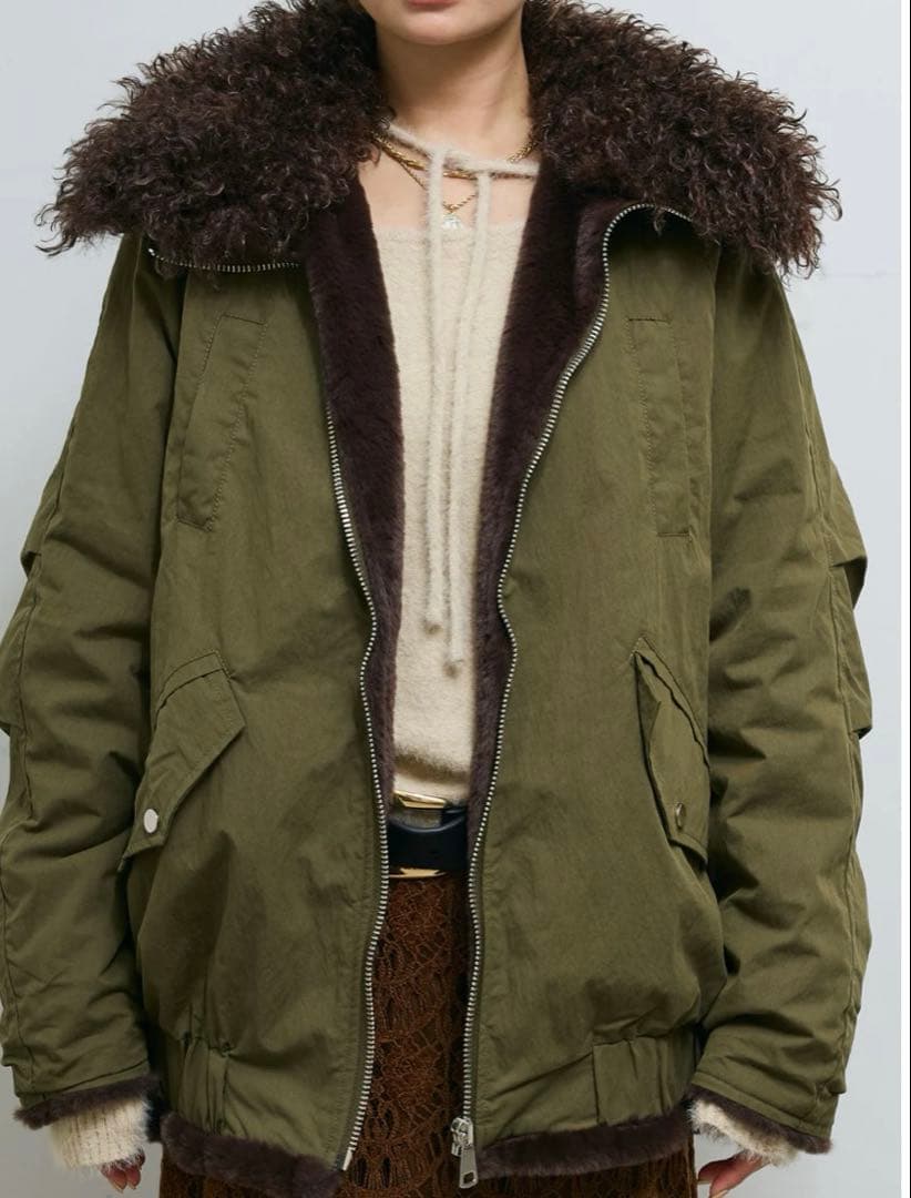 値下げしました★IAMALPHA iamイアムボア襟ジップブルゾン　ブルゾン★