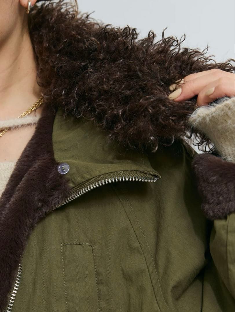 値下げしました★IAMALPHA iamイアムボア襟ジップブルゾン　ブルゾン★